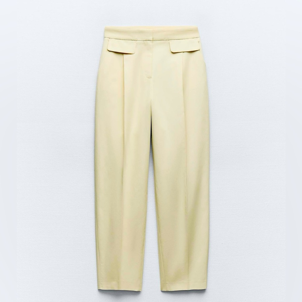 NWT Zara XL Pants with a high waist and front flaps.